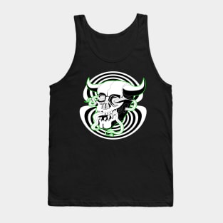 Surreal Demon Skull Neon Green Glow Tank Top